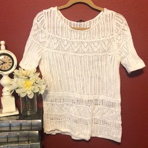 Talbots crochet-style sweater